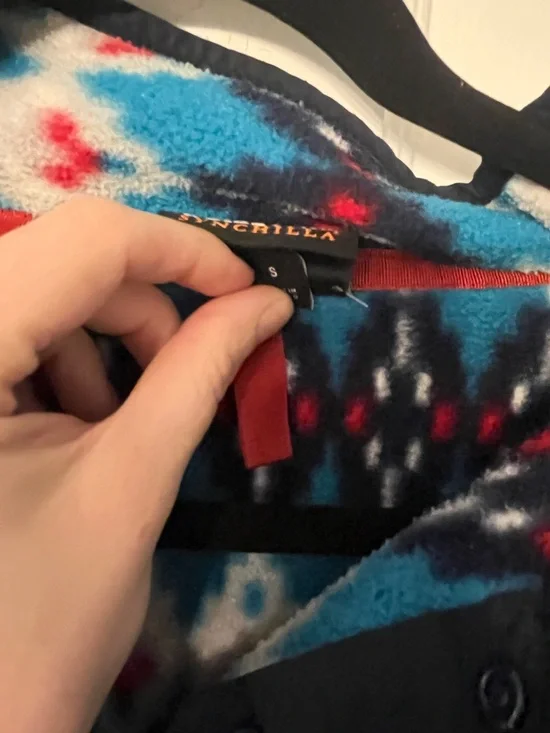 2016 Patagonia Synchilla SnapT Pullover Fleece Forest Carpet Deep Sea Blur Aztec - Picture 3 of 7